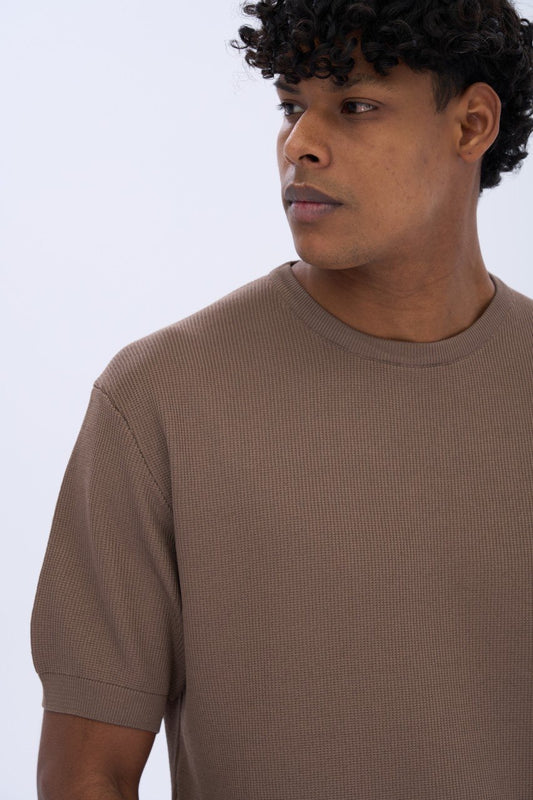 Fine-knit T-shirt